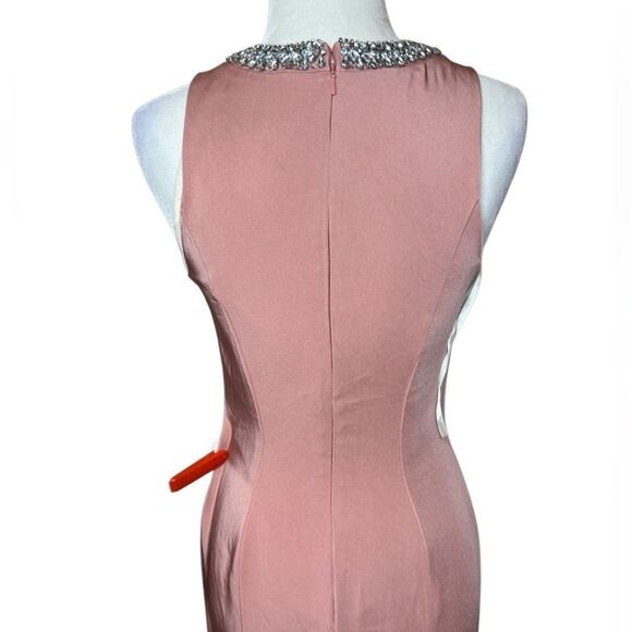 NWT IEENA for Mac Duggal Beaded Jeweled Crew Neck Sleeveless Sheath Gown… - Picture 7 of 15